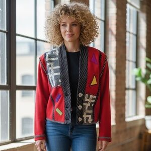 Vintage Lynn Murray  Wool Art to Wear Cropped Jacket